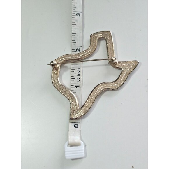 **Last Chance!! Final Sale** Vintage gold tone rhinestone Texas brooch - Picture 5 of 9